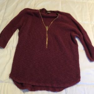 Express sweater with gold zipper